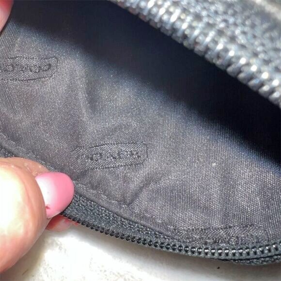 Coach Women's Black Leather  Pouch Zip Top - Picture 8 of 11
